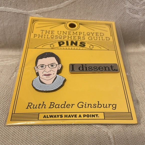 The Unemployed Philosophers Guild Ruth Bader Ginsburg & I Dissent Enamel Pin Set - Picture 3 of 7